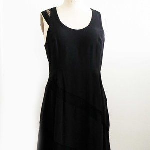 Madison Marcus Sleeveless Black Silk Dress Size M